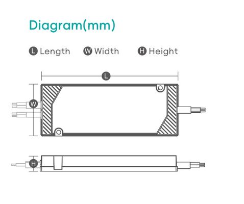 김서림 방지 제어 정전압 전원 공급 장치 초슬림 LED 드라이버 (욕실 거울용) IP44 등급 125x55x16.5mm